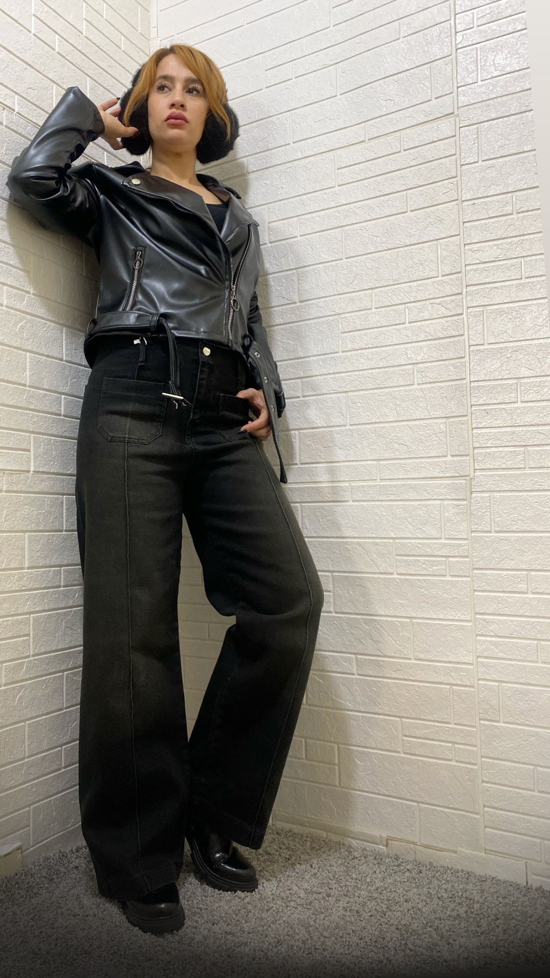 شلوار بگ زغالی